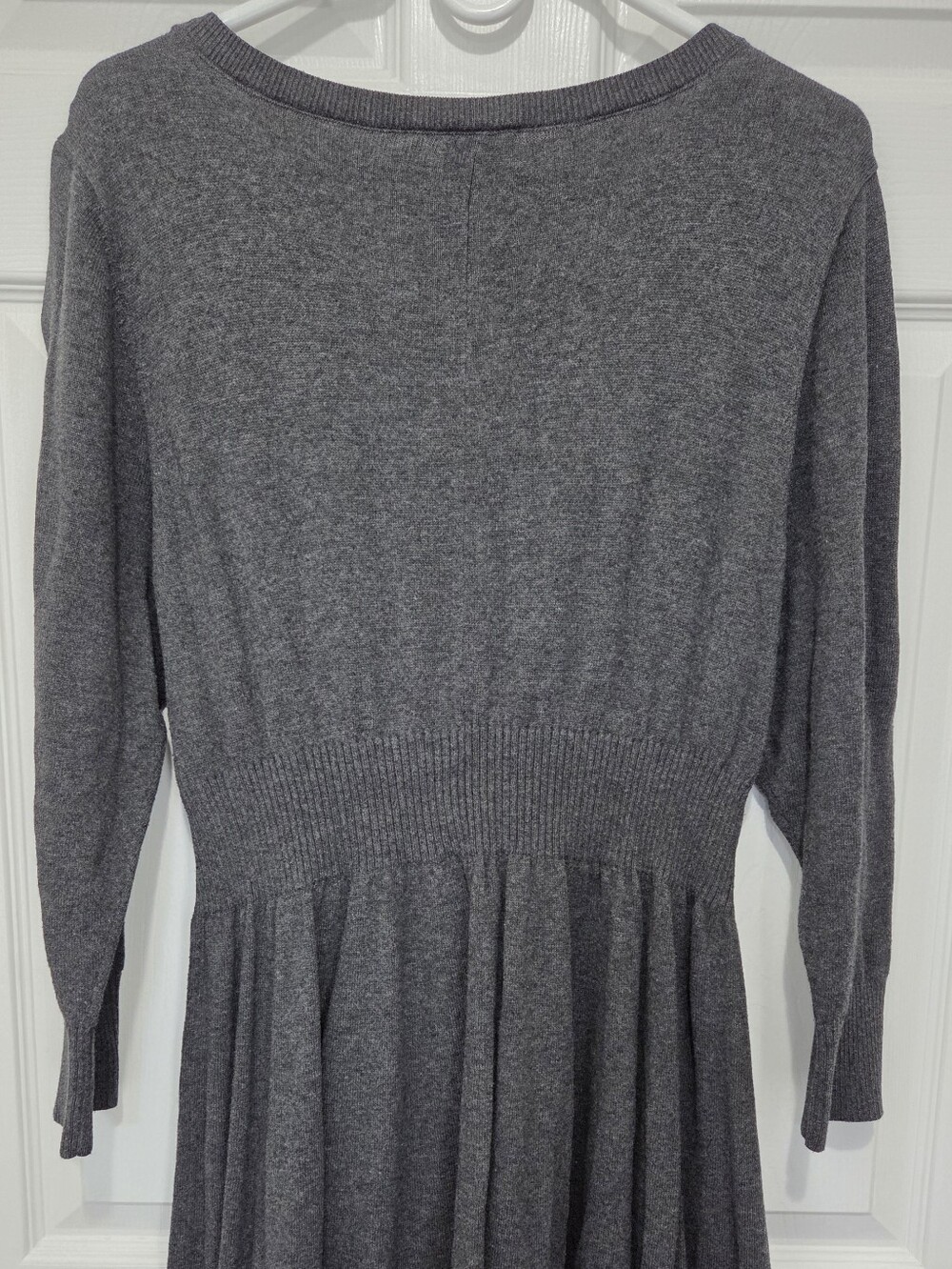 TORRID Charcoal Gray Lace Up Waist Long Sleeve Sweater Skater Dress Plus Size 2 - Picture 8 of 12